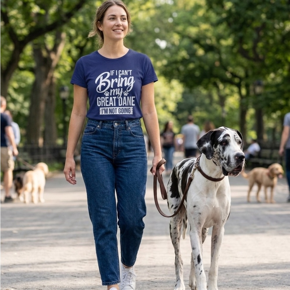 Navy Graphic Tee - "If I Can't Bring My Great Dane"